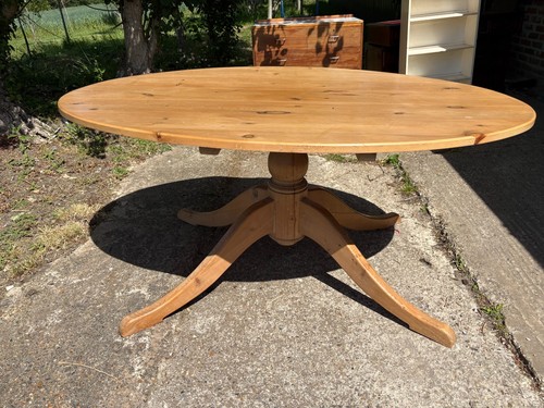 Oval pedestal dining table - dining,