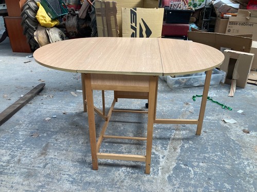 Oval drop leaf table - drop, melamine