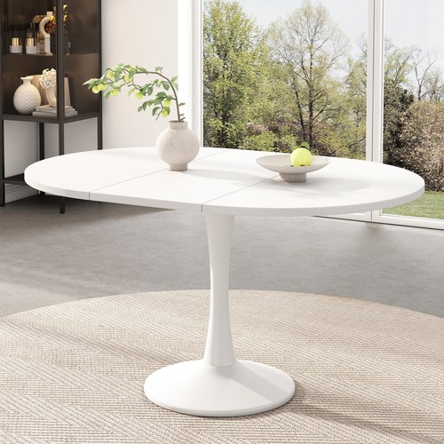 White modern extendable dining - extendable,