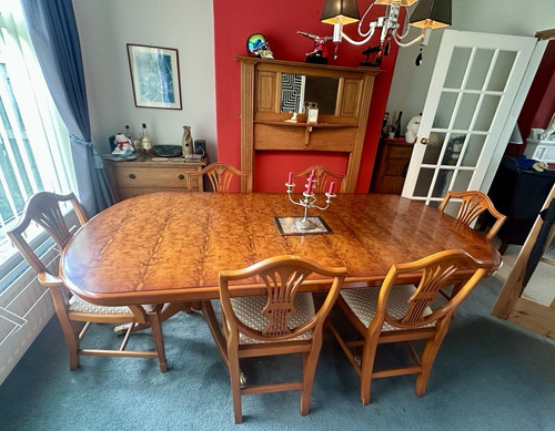 Oval extending wooden dining - oval,