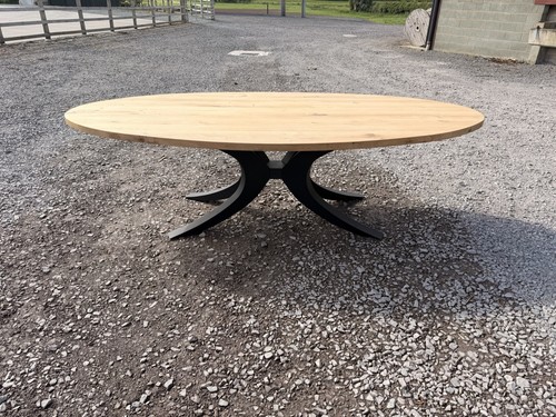 Solid oak oval dining - oak, table