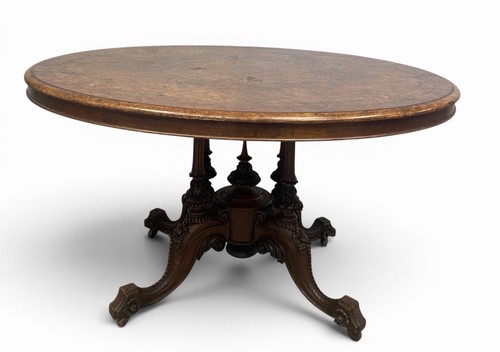 19th century burr walnut oval - walnut,
