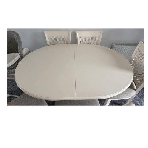 White oval wood dining - dining, table