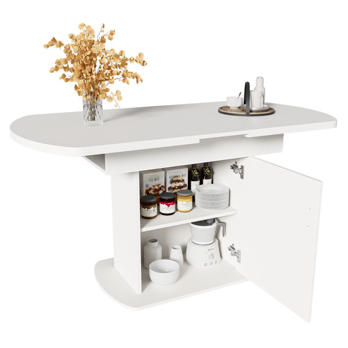 Extendable oval dining table - extendable,